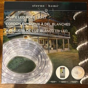 Sterno Home 18ft White LED Rope Light, Remote Control